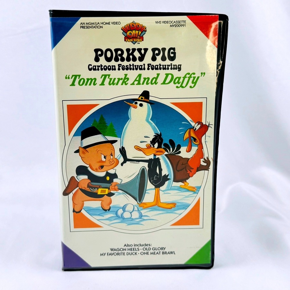 Porky Pig Cartoon Festival Tom Turk n Daffy VHS 1986 MGM/UA Viddy Oh For Kids